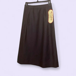 Vintage Black A Line Midi Skirt with Pockets Size 6
